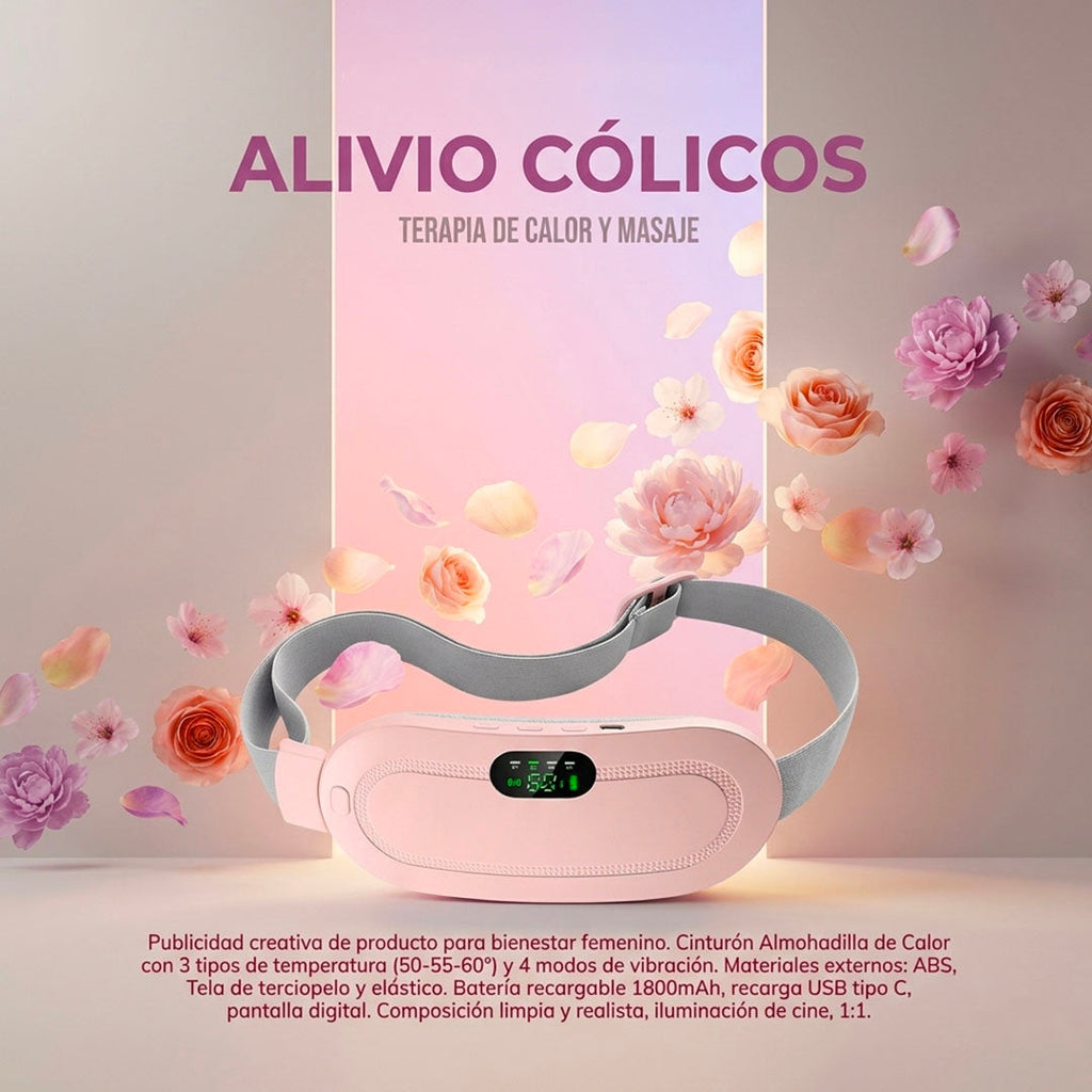 CINTURÓN DE ALIVIO TÉRMICO Y MASAJE PARA CÓLICOS | ENVÍO GRATIS 🇬🇹